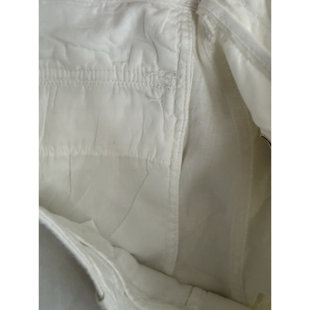 Caribbean Mens White 100% Linen Cargo Shorts 34x11 Relax Beach Resort Vacation - Picture 4 of 13